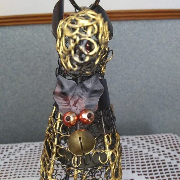 Curly Metal Wire Rocking Reindeer Christmas Winter Holiday Decor Jingle Bells - Picture 6 of 10